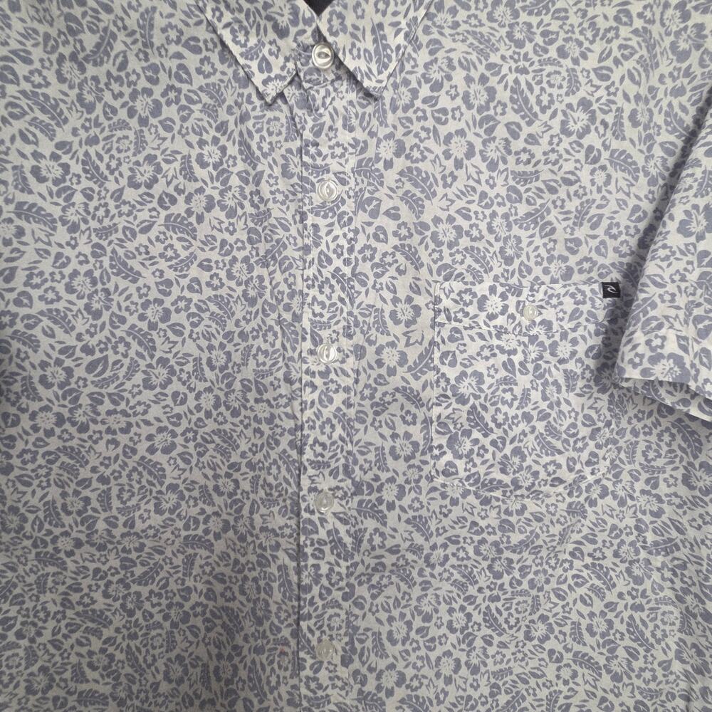 Rip Curl Mens XL Button Up Shirt Floral Short Sleeve Tailored Fit Casual